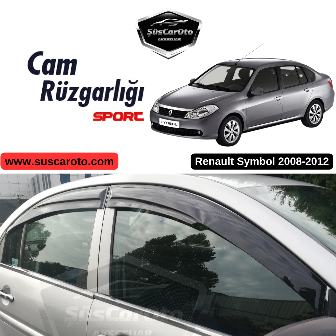Renault Symbol 2008-2012 Uyumlu Mugen Cam Rüzgarlığı Seti Piano Black 4'lü İthal image 0