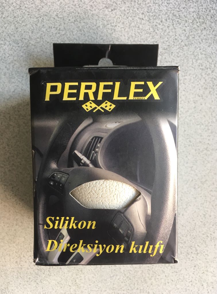PERFLEX DERİ DESENLİ SÜPER İNCE SİLİKON DİREKSİYON KILIFI BEYAZ image 1