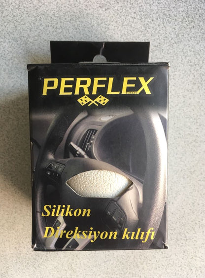 PERFLEX DERİ DESENLİ SÜPER İNCE SİLİKON DİREKSİYON KILIFI BEYAZ image 1