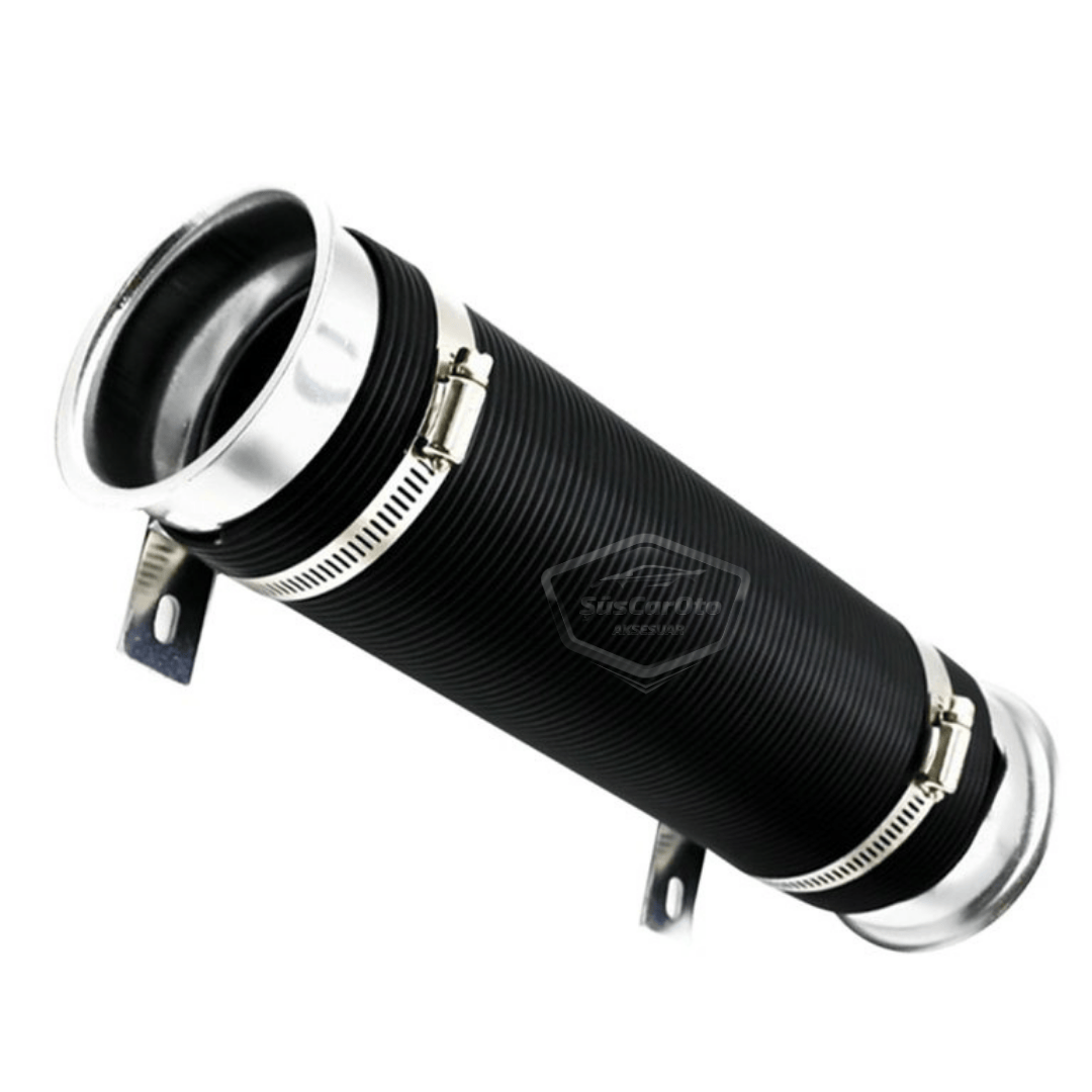 Universal Akordiyon Açık Hava Filtre Borusu Performans ve Ses Arttırıcı Uzayan Esnek Hortum 75 mm Hava Filtre Uzatma Sprali Gümüş image 9