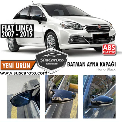 Fiat Linea 2007-2015 Batman Yarasa Ayna Kapağı Piano Black ABS Plastik image 0
