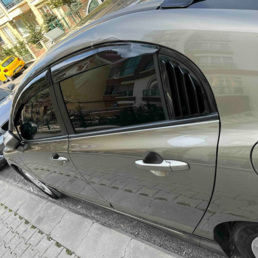 Honda Civic FD6 2006-2011 Uyumlu Kelebek Cam Izgarası Kelebek Cam Vizörü Havalandırma Sağ Sol Takım Parlak Siyah image 4
