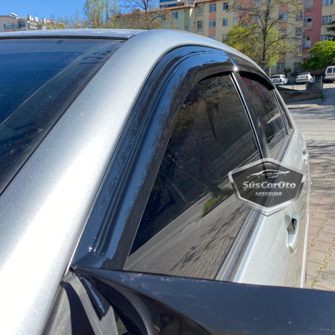 Toyota Corolla E120 2002-2006 Sedan Uyumlu Mugen Cam Rüzgarlığı Seti Piano Black 4'lü İthal image 6