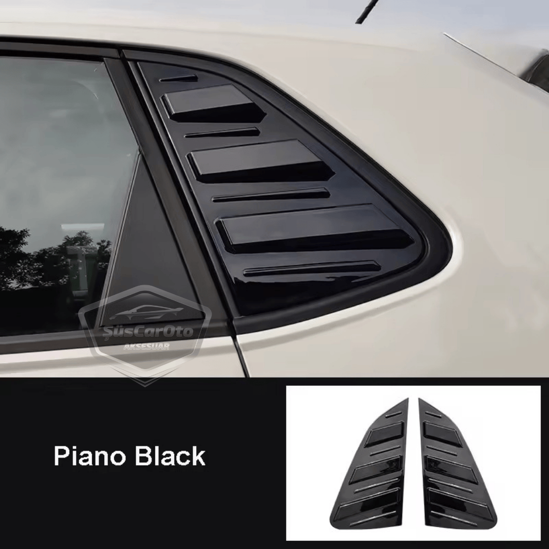 Vw Polo MK6 2018 Sonrası Uyumlu Kelebek Cam Izgarası Kelebek Cam Vizörü İthal Havalandırma Sağ Sol Takım Parlak Siyah 1.Sınıf image 3