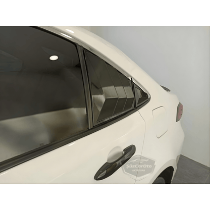 Toyota Corolla 2018 Sonrası E210 Uyumlu Kelebek Cam Izgarası Kelebek Cam Vizörü İthal Havalandırma Sağ Sol Takım Parlak Siyah 1.Sınıf image 9
