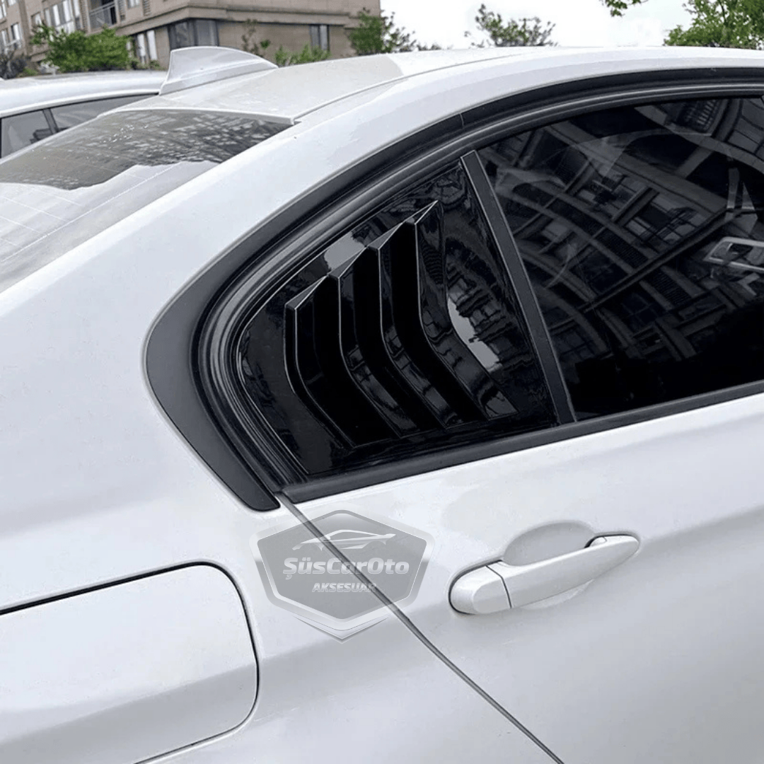 Bmw 3 Serisi F30 2012-2018 Uyumlu Kelebek Cam Izgarası Kelebek Cam Vizörü İthal Havalandırma Sağ Sol Takım Parlak Siyah 1.Sınıf image 6