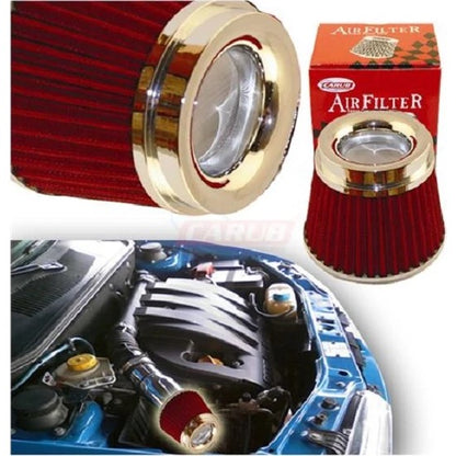 Carub Performans ve Ses Arttırıcı Açık Hava Filtresi +6 Hp Kapalı Tip Kırmızı Aparatlı Üniversal image 0