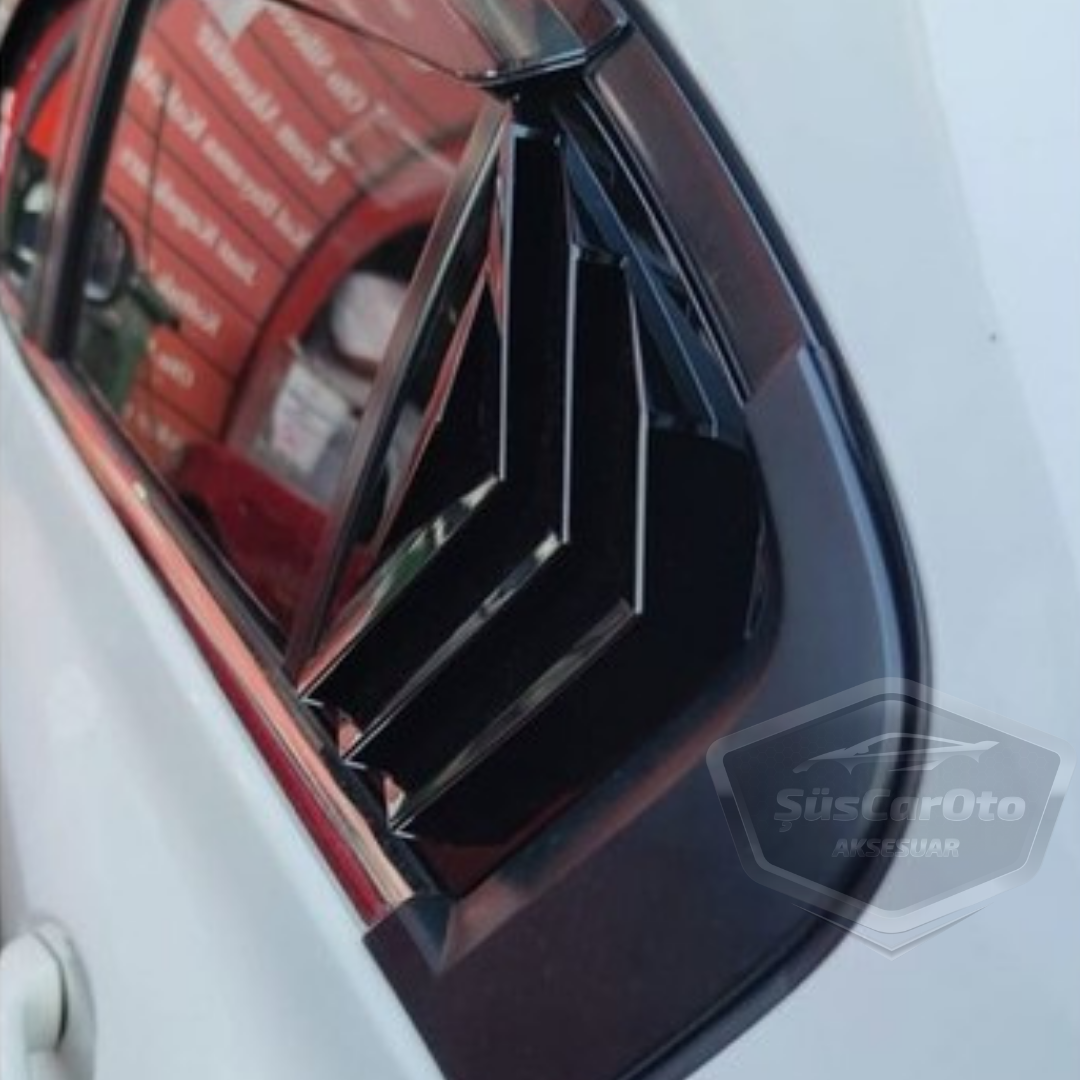 Fiat Egea Sedan 2015 Sonrası Kelebek Cam Izgarası Kelebek Cam Vizörü Havalandırma Sağ Sol Takım Parlak Siyah image 1