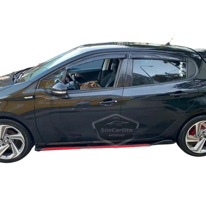 Peugeot 208 2012-2018 Uyumlu Mugen Cam Rüzgarlığı Seti Piano Black 4'lü İthal image 2