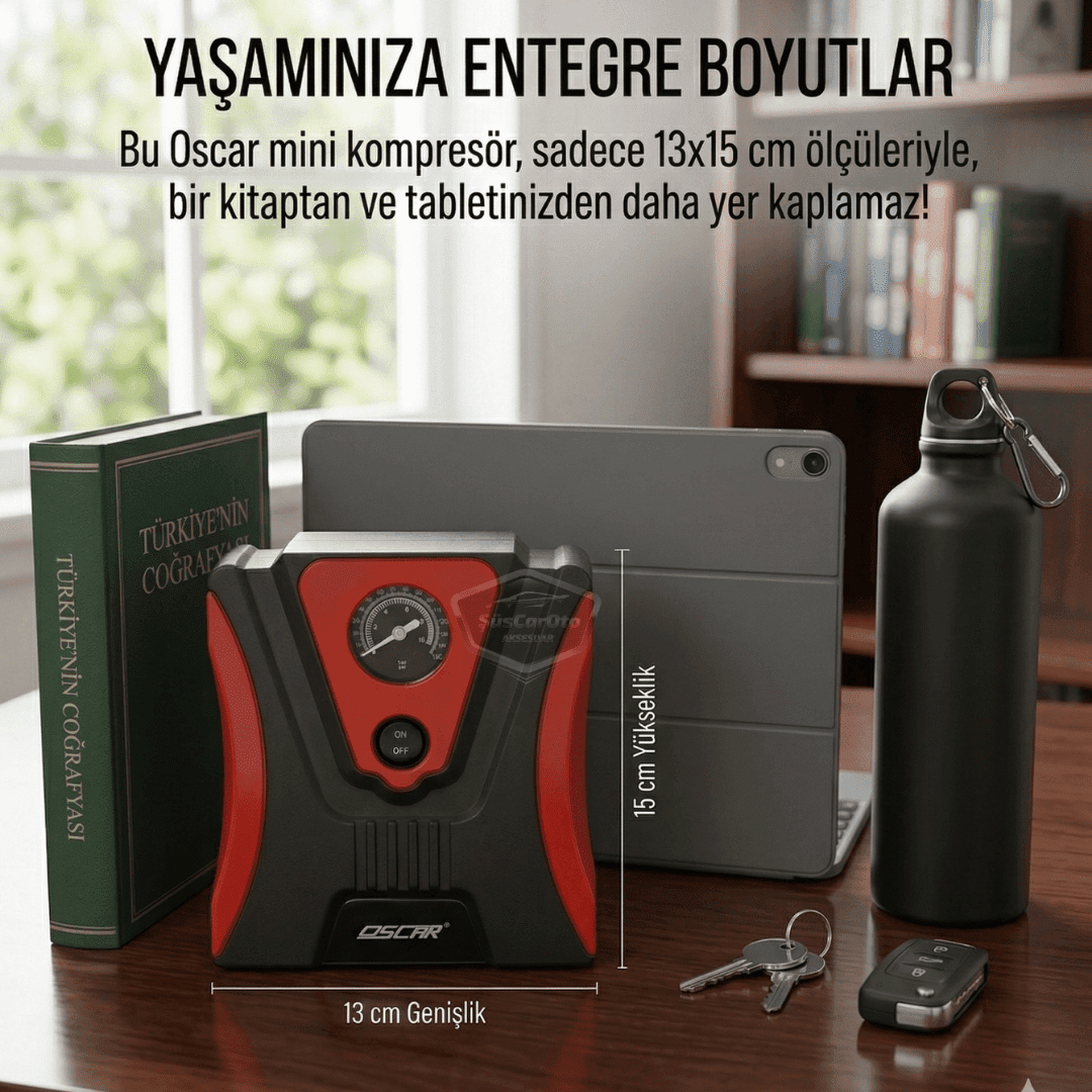 Taşınabilir Oto Hava Kompresörü Araç Hava Pompası 12V Mini Lastik Bot Şişirme Çakmaklık Girişli Basınç Göstergeli 150 PSİ 60W image 3