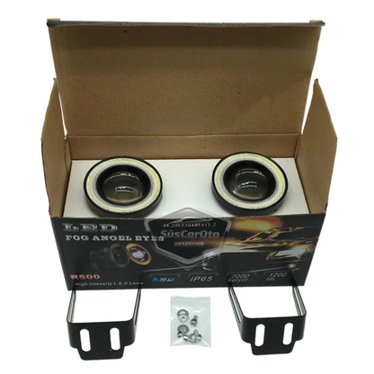 Ford Transit Connect 2002-2013 Uyumlu Üniversal Mercekli Angel Sis Farı Metal Su Geçirmez 76 mm Turuncu Halkalı Gündüz Farı Angel Eyes 2 Adet image 9