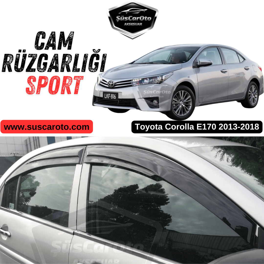 Toyota Corolla E170 2013-2018 Uyumlu Mugen Cam Rüzgarlığı Seti Piano Black 4'lü İthal Parlak Siyah image 0