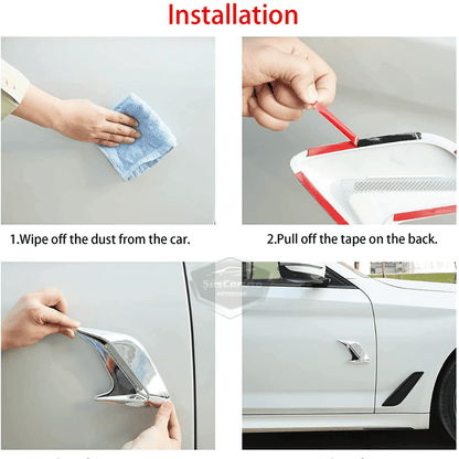 Üniversal Krom Kaput Çamurluk Venti Izgarası Sağ Sol 2 Adet Mini Scoop Vent Spor Görünümlü 1.Sınıf İthal Sağ Sol 2 Adet Silver Gümüş ONP165 image 6