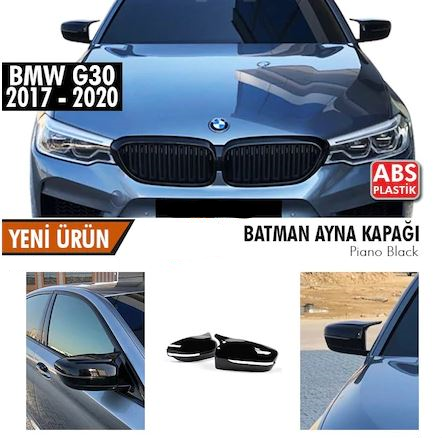 BMW G30 5 Serisi Batman Yarasa Ayna Kapağı Piano Black ABS Plastik image 0