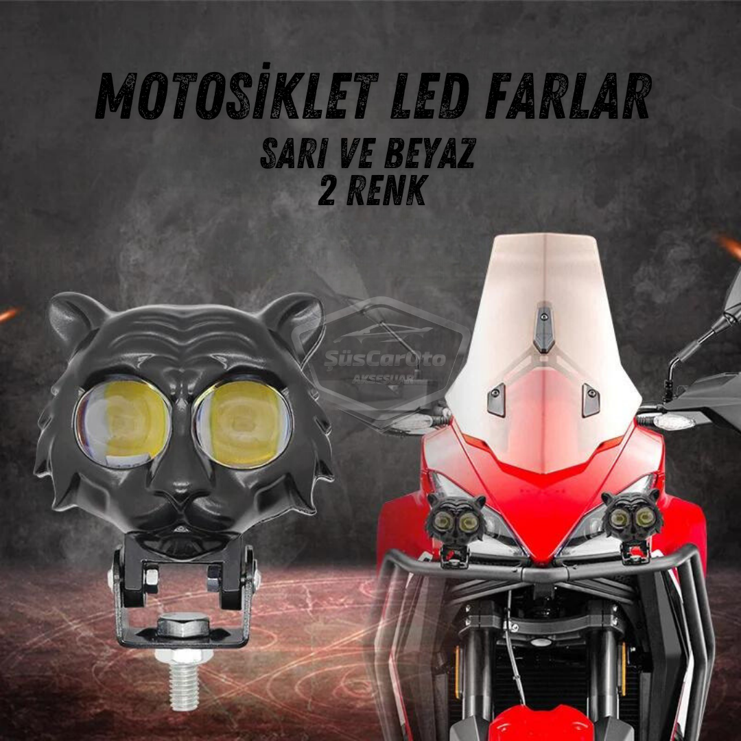 Kedi Göz Sis Farı Çift Renk Sarı-Beyaz 9-60V Araç Motosiklet Off Road Led Lamba Delici Yayıcı Projektör 50W Metal Arazi Çalışma Lambası 1 Adet image 4