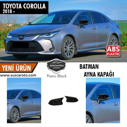 Toyota Corolla 2018 Sonrası E210 Batman Yarasa Ayna Kapağı Piano Black ABS Plastik image 0