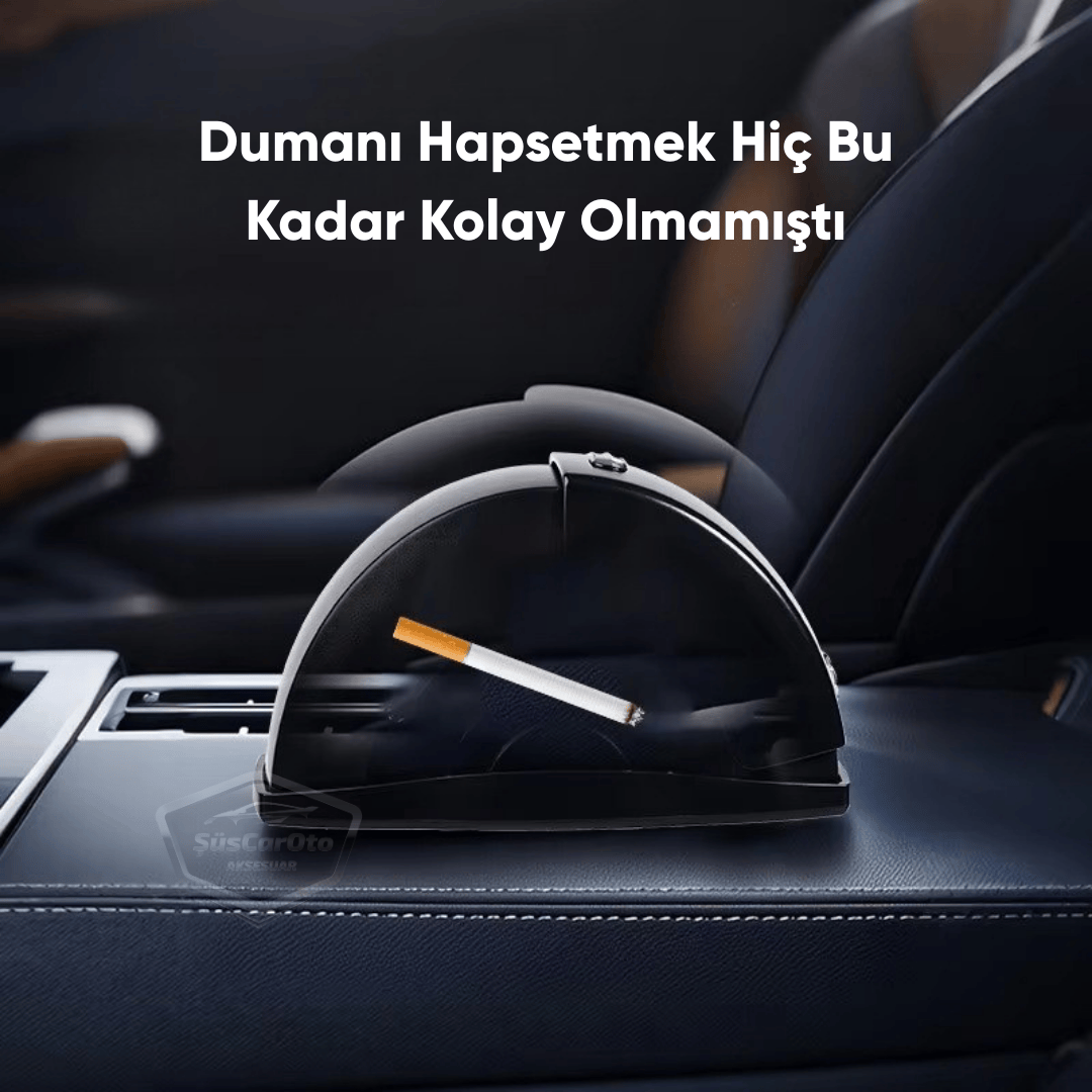 Üniversal Sürgülü Kapı Cam Kenarı Yanmaz Koku Geçirmez Sızdırmaz Oto Küllük Dumansız Kapaklı Spor Araç İçi Küllük Araba Küllüğü Siyah image 4