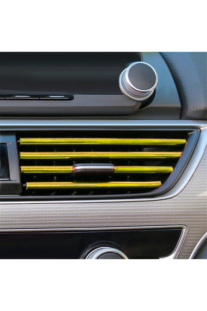 Araç İçi Klima Havalandırma Izgarası Dekoratif Şerit Trim Seti Gold image 2
