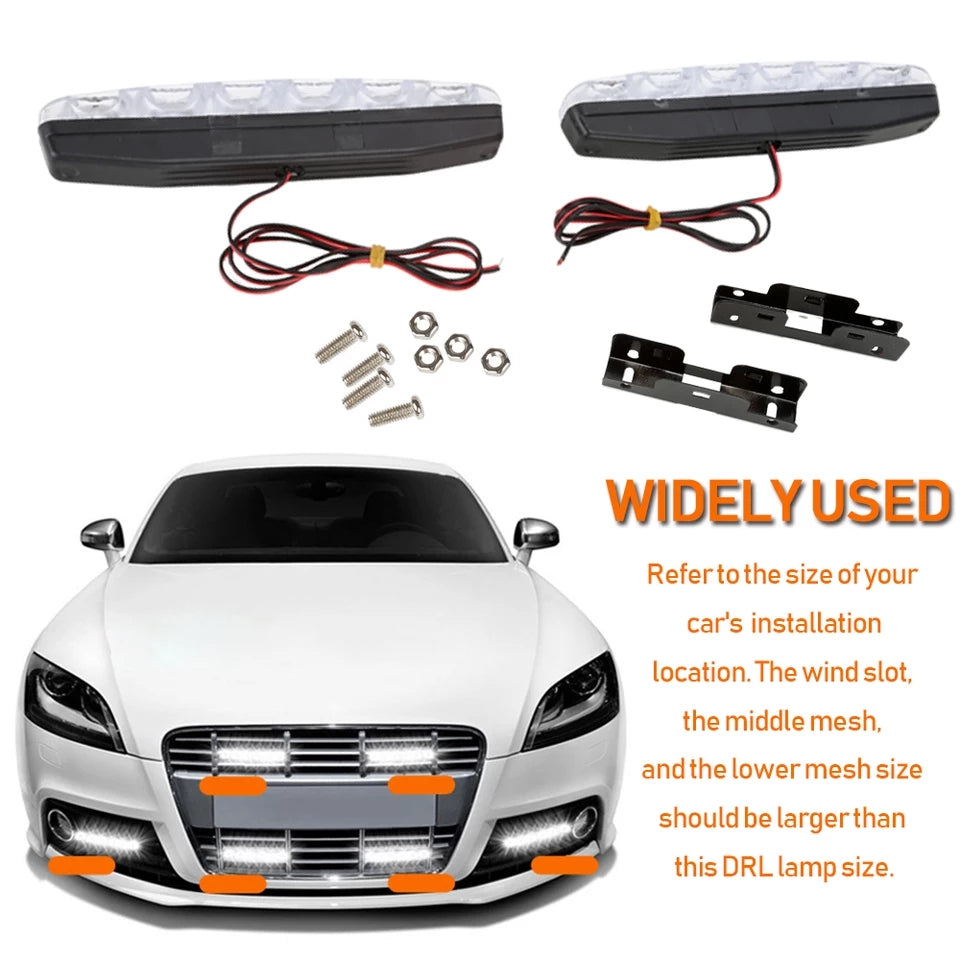 6 Ledli Gündüz Farı Gündüz Ledi DRL Led Lamba 18W Su Geçirmez image 5