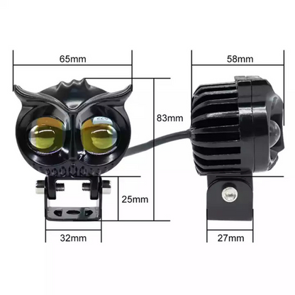 Baykuş Sis Farı Çift Renk Sarı-Beyaz Araç Motosiklet Off Road Led Lamba Delici Yayıcı Projektör 50W Metal Arazi Çalışma Lambası 1 Adet image 3