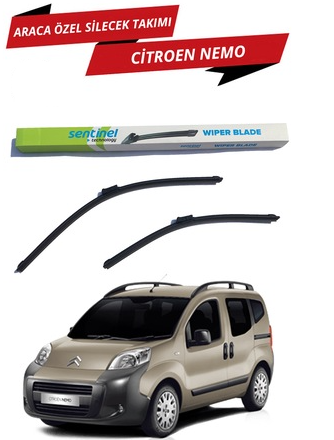 Citroen Nemo Sentinel Araca Özel Muz Ön Silecek Takımı Sağ Sol image 0