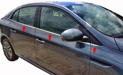 Renault Megane 4 Sedan 2016 ve Sonrası Krom Cam Çıtası 6 Parça image 1