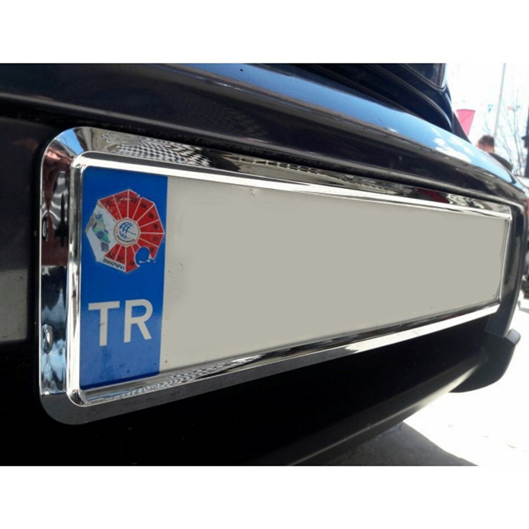 Krom Çerçeveli Esnek Araç Takmatik Plakalık Oto Plakalık Plaka Altı Altlığı Plaka Tutucu Yeni Nesil Plakalık 1 Adet image 4