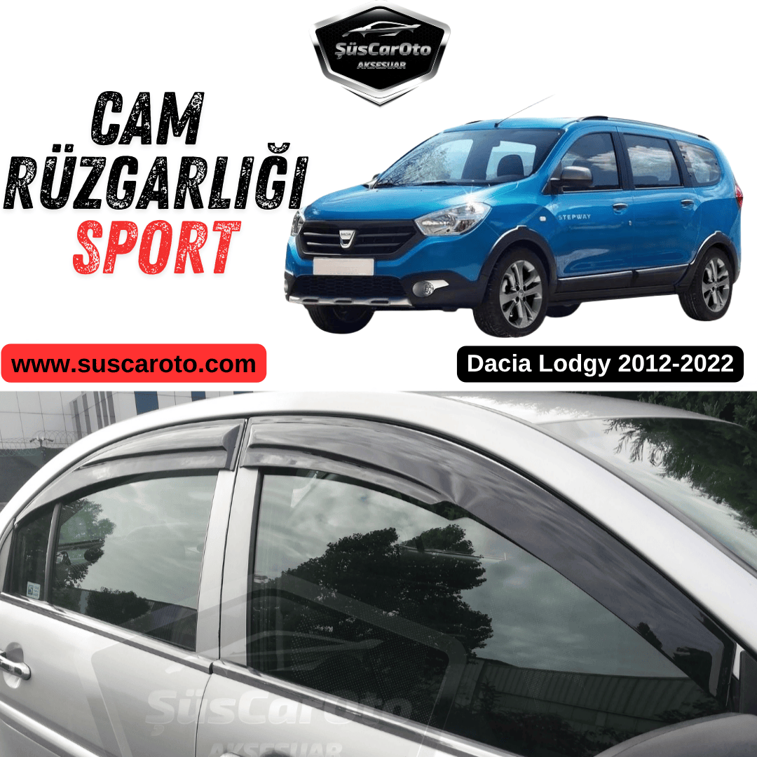 Dacia Lodgy 2012-2022 Uyumlu Mugen Cam Rüzgarlığı Seti Piano Black 4'lü İthal Parlak Siyah image 0