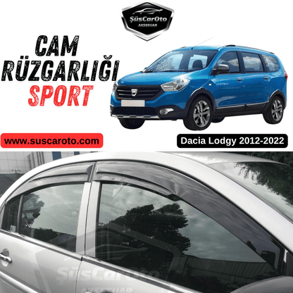 Dacia Lodgy 2012-2022 Uyumlu Mugen Cam Rüzgarlığı Seti Piano Black 4'lü İthal Parlak Siyah image 0