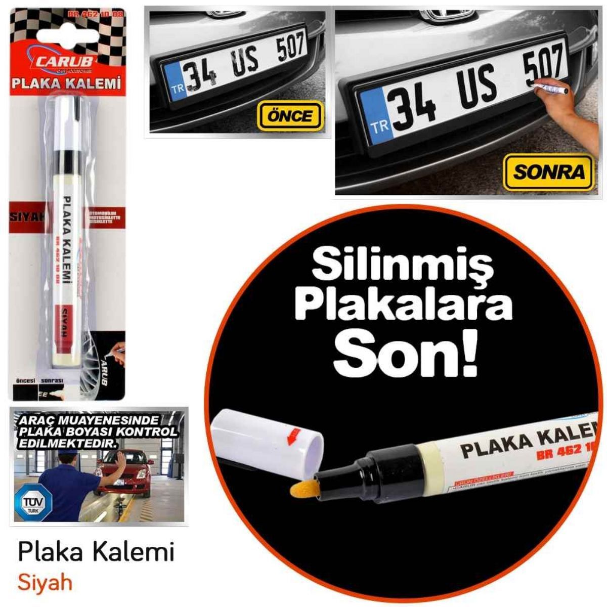 Carub Siyah Plaka Yazma Kalemi Plaka Boya Kalemi image 1