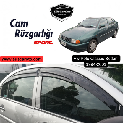 Vw Polo Classic Sedan 1994-2001 Uyumlu Mugen Cam Rüzgarlığı Seti Piano Black 4'lü İthal image 0