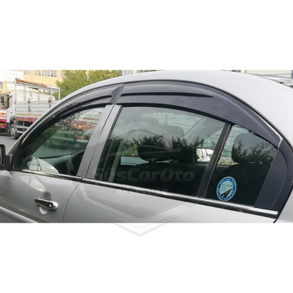 Hyundai Accent Era 2006-2012 Uyumlu Mugen Cam Rüzgarlığı Seti Piano Black 4'lü İthal image 1
