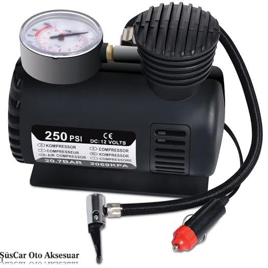 Araba Araç Oto Lastik Şişirme Kompresörü 250 Psi Hava Pompası image 0