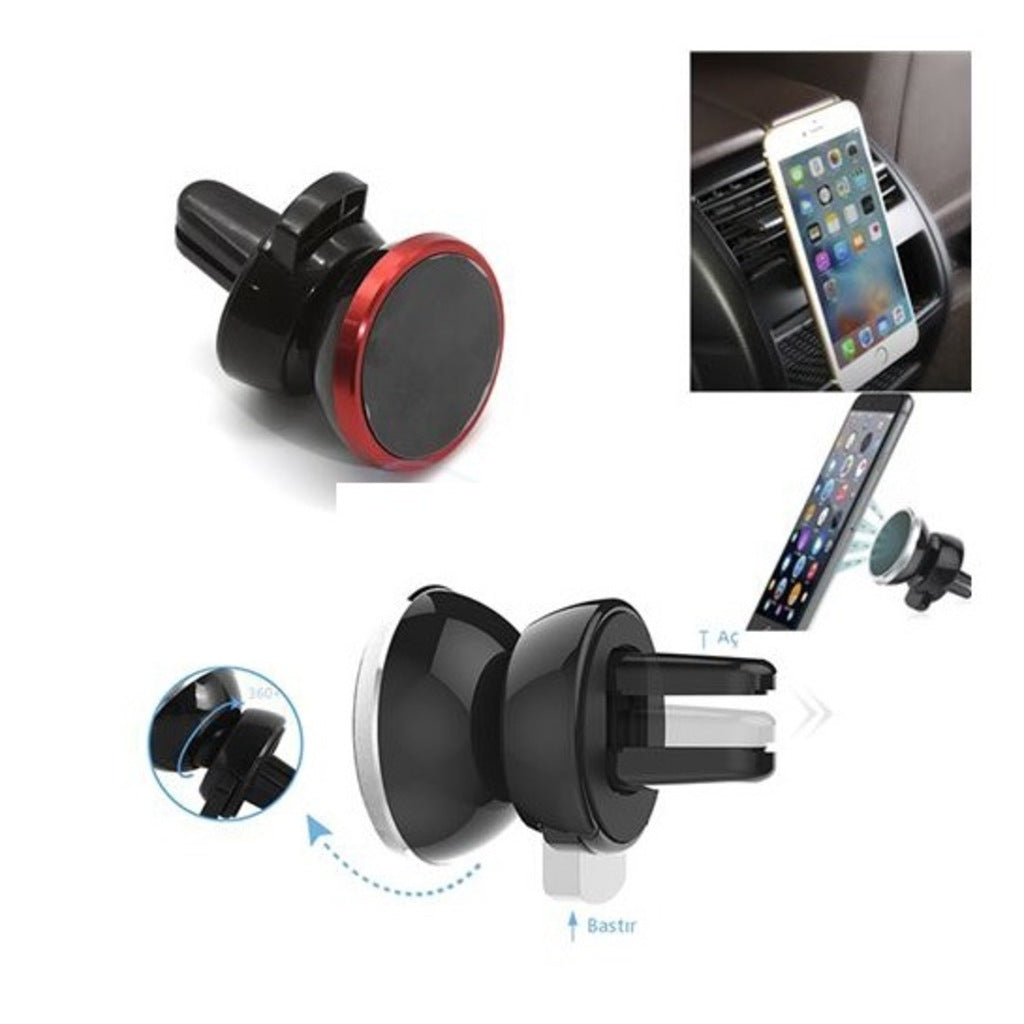 Mıknatıslı Sıkma Klipsli Araç İçi Telefon Tutucu Silver image 1
