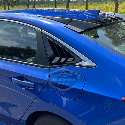 Honda Civic Fe1 2022 Sonrası Uyumlu Kelebek Cam Izgarası Kelebek Cam Vizörü Havalandırma Sağ Sol Takım Parlak Siyah image 4