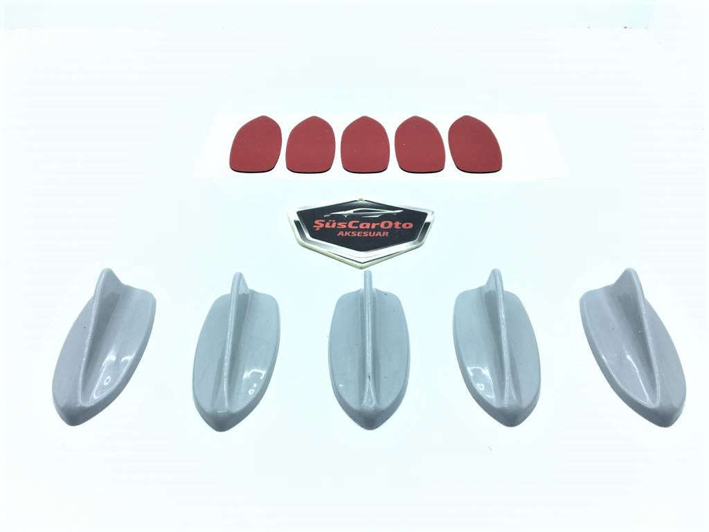5 li Mini Shark Balina Anten Seti Balık Sırtı Süs Anten Gri image 4