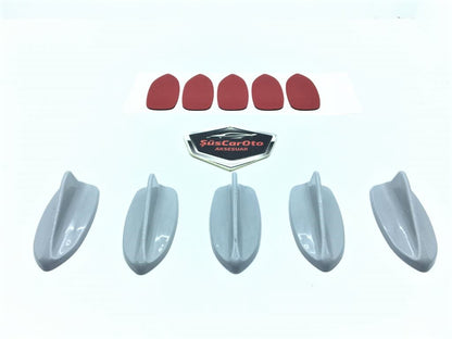 5 li Mini Shark Balina Anten Seti Balık Sırtı Süs Anten Gri image 4