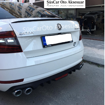 Skoda Octavia Bagaj Üstü Spoiler Bagaj Çıtası Piano Black image 0
