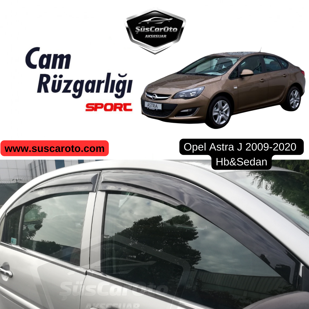 Opel Astra J Hb &amp; Sedan 2009-2020 Uyumlu Mugen Cam Rüzgarlığı Seti Piano Black 4'lü İthal image 0