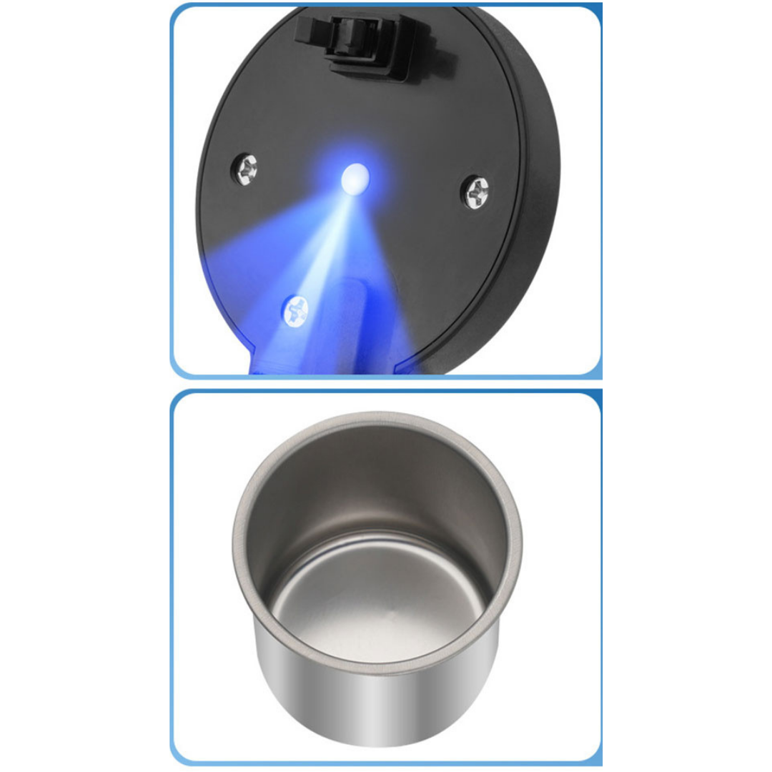 Üniversal Mavi Led Işıklı Yanmaz Koku Geçirmez Lüx Oto Küllük Dumansız Kapaklı Spor Araç İçi Küllük Araba Küllüğü Siyah image 8