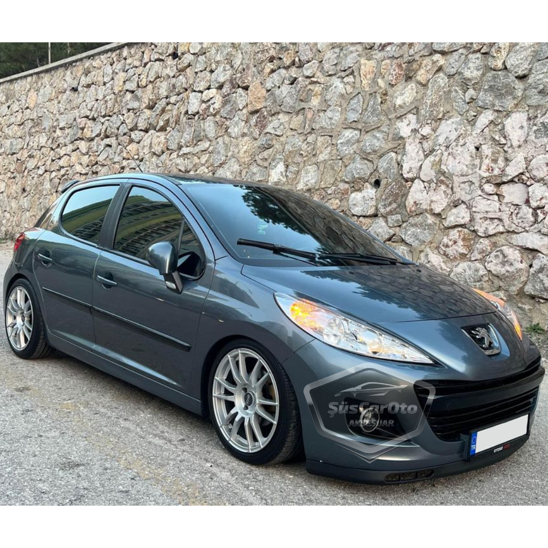 Peugeot 207 2006-2014 Uyumlu Üniversal Laguna Lip Esnek Ön Lip 2 Parça Tampon Altı Dil Karlık Ön Ek image 1