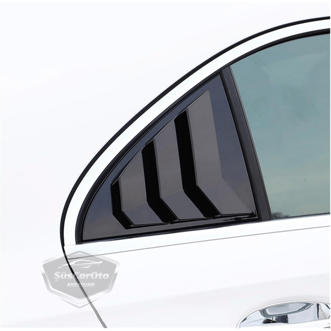 Mercedes A Class W177 2018 ve Sonrası Uyumlu Kelebek Cam Izgarası Kelebek Cam Vizörü İthal Havalandırma Sağ Sol Takım Parlak Siyah 1.Sınıf image 4
