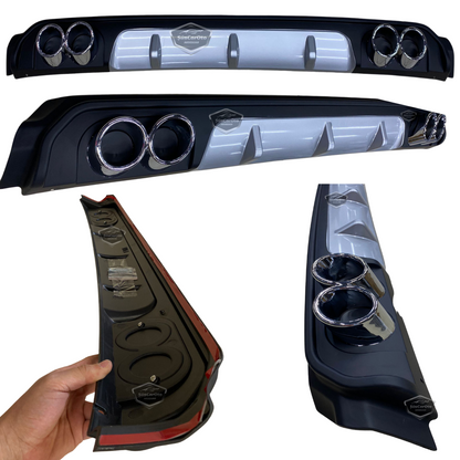 Fiat Egea Sedan 2015 Sonrası Araca Özel Siyah Arka Difüzör 4 Krom Egzoz Çıkışlı Arka Tampon Eki İthal 1.Sınıf image 5