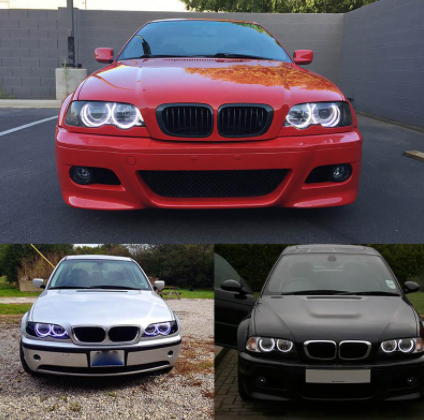 BMW E46 318 320 325 330 CCFL Angel Eyes Beyaz Encıl Seti Far Halkası image 4