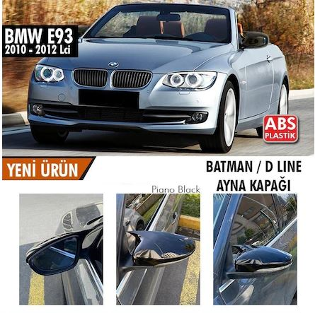 BMW E93 LCI 2010-2012 Makyajlı Kasa Batman Yarasa Ayna Kapağı Piano Black ABS Plastik image 1
