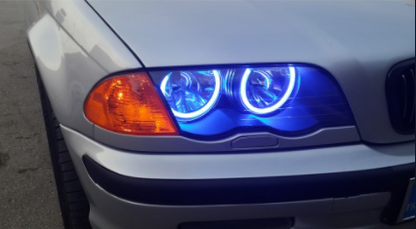 BMW E46 318 320 325 330 CCFL Angel Eyes Mavi Encıl Seti Far Halkası image 4