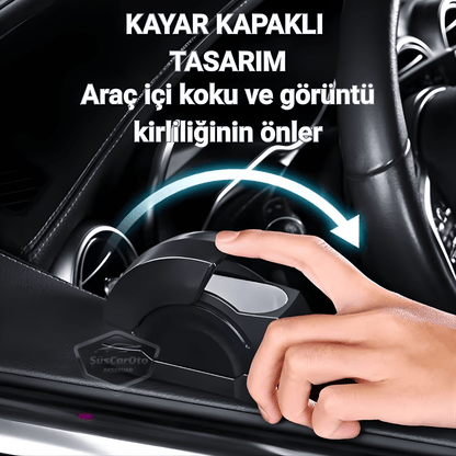 Üniversal Sürgülü Kapı Cam Kenarı Yanmaz Koku Geçirmez Sızdırmaz Oto Küllük Dumansız Kapaklı Spor Araç İçi Küllük Araba Küllüğü Siyah image 3