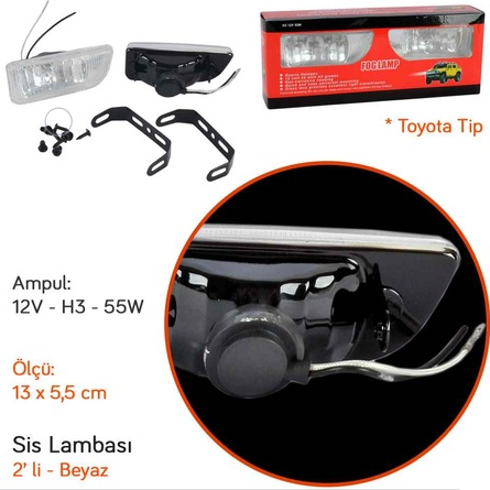 Carub Efsane Kasa Toyota Tip Sis Lambası 12V Beyaz 2 Adet(Emark Belgeli) image 2