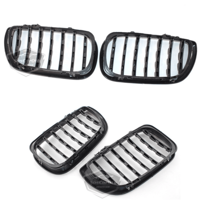 Bmw 3 Serisi E46 LCI 2002-2005 Uyumlu Ön Panjur Böbrek Krom Izgara Diamond İthal Piano Black 1.Sınıf Sağ Sol Takım image 4