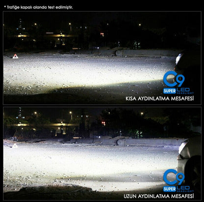 C9 Ultra Beyaz Led Xenon Soğutuculu Far Ampulü 8400 LM Şimşek Etkili Zenon H9 image 2